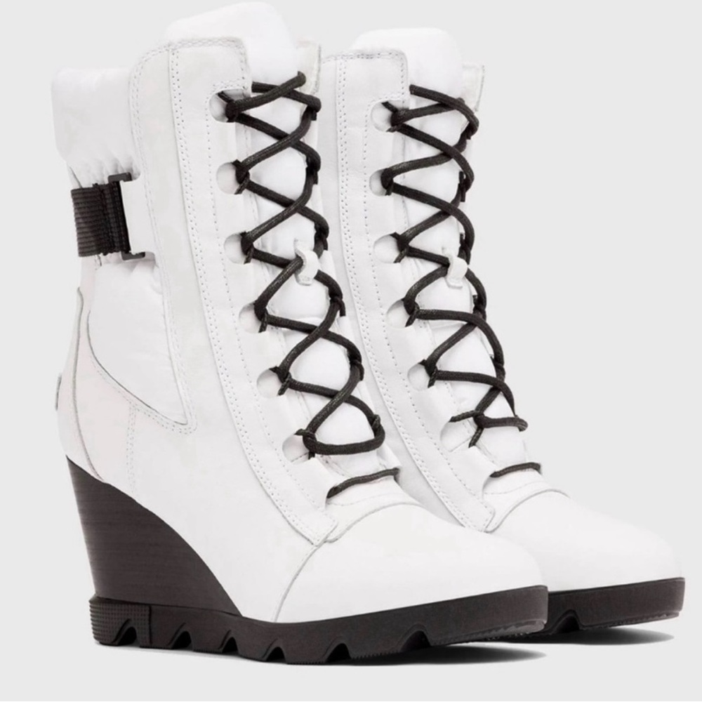 Sorel White Wedge Boots